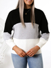 Pullover für Frauen Grauer Juwelenhals Lange Ärmel Kurze Pullover