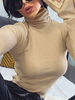 Pullover für Frauen Khaki High Collar Langarm Polyester Pullover