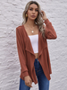 Pullover Strickjacken Kaffeebraun Polyester Langarm Strickjacken