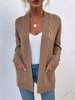 Pullover Strickjacken Khaki Polyester Lange Ärmel Lange Strickjacken