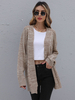 Pullover Strickjacken Khaki Polyester Lange Ärmel Stretch Kurzer Mantel