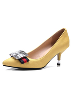Pumps aus Monogram Suede mit Kitten Heels und Kunstdiamanten und FarbblockPump für Damen