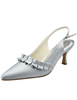 Pumps aus Seide und Satin mit Stilettos