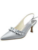 Pumps aus Seide und Satin mit Stilettos