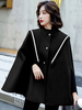 Punk Gothic Academic Lolita Poncho Schwarz Poncho Polyester Lässig Winter Lolita Poncho Cape Outwears