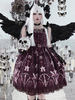 Punk Gothic Lolita JSK Kleid Rüschen Kastanienbraun Ärmellose Polyester Lolita Pullover Röcke