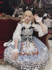 Punk Gothic Lolita JSK Kleid Schleifen Hell Himmelblau Ärmellose Polyester Lolita Pullover Röcke