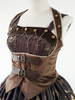 Punk Lolita Korsett 2020 Infanta Dunkel Brauen Ärmelless Chiffon Metalldetails Kummerbund Lolita Top