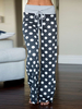 Pyjama Lounge Hosen Frauen Polka Dot Pants Kordelzug gerade Beinhosen