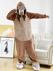 Pyjamas Kigurumi Walross Onesie Adult Kaffee Braun Flanell Jumpsuit Kostüme Cosplay Karneval Kostüm