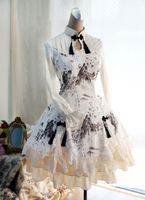 Qi Lolita Kleid Weihrauch Landschaft und Dragon gedruckt OP Lolita einteiliges Kleid