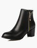 Qualität Mandel Toe Chunky Heel Reißverschluss Abkle Stiefel