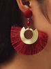 Quaste Ohrringe Fringe Hoop Button bedeckt Ohrringe Boho Schmuck