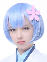 Re Zero Startleben in einer anderen Welt Rem Childhood Cosplay Perücke