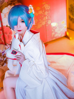 Re Zero Startleben in einer anderen Welt Rem Shiromuku White Kimono Cosplay Kostüm