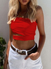 Red Cami Top One-Shoulder ausgeschnitten Sexy rückenfreie Polyester Frauen Camis