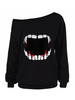Red Halloween Hoodies Frauen Schulter lange Ärmel gedruckt Hoodys