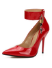 Red Sexy Schuhe High Heels Spitz Metall Detail Stiletto Knöchelriemen Pumps