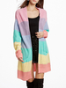 Regenbogen Streifen Pullover Strickjacken Übergroße Langarm Strickjacke