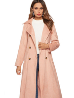 Regenjacke Damen Trenchcoat Langarm und Umlegekragen Winter Mantel