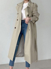 Regenjacke Damen Trenchcoat V-Ausschnitt Langarm und Knöpfen Winter Mantel