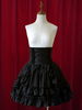 Reine schwarze hohe Taille Lolita kurzen Rock mit geschichteten Rüschen