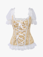 Retro blau Jacquard Polyester Damen Bustier