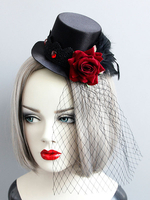 Retro Cap für Frauen Hexe Polyester Royal Cap Halloween Kostümzubehör