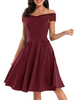Retro Kleid 1950er Jahre Off The Shoulder Bows Swing Kleid