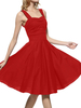 Retro Kleid 1950er Jahre Träger Hals Ärmellose Frau Swing Kleid