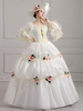Retro-Kostüme aus dem 18. Jahrhundert Weiß besticktes Marie Antoinette-Polyester-Kopfbedeckungs-Kostüm-Set