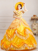 Retro Kostüme Golden Marie Antoinette Besticktes Polyester Kopfbedeckungskleid Retro Masquerade Ballkleid