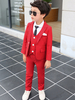 Ring Bearer Anzüge Rot Hochzeit Outfit Jungen Smoking Kinder Formal Wear 4 Stück Set