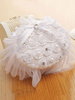 Ring Bearer Kissen Box White Lace Bögen Rüschen Strass Perlen Hochzeit Zeremonie liefert