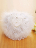 Ring Bearer Kissen Lace Federn Strass Bögen weiße Trauung Lieferungen