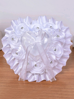 Ring Bearer Kissen Satin Ruffle White Lace Hochzeit Hochzeit Kissen