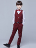 Ring Bearer Outfit Hochzeit Smoking Jungen Anzüge Burgunder Kinder Formelle Kleidung 5 Stück