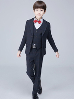 Ring Bearer Outfit Hochzeit Smoking Jungen Anzüge Schwarz Kinder Formelle Kleidung 5 Stück
