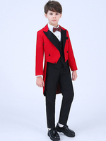 Ring Bearer Outfit Jungen Hochzeit Anzüge Red Kids Formelle Kleidung 4 Stück