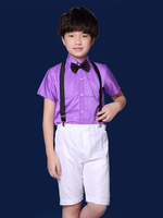 Ring Bearer Outfit Jungen Hosenträger Hosen T-Shirt Bowtie formelle Kleidung