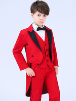 Ring Bearer Outfit rot jungen Hochzeit Anzüge Kinder formelle Kleidung 4 Stück