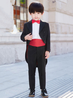 Ring Bearer Outfit Schwarz Jungen Anzüge Hochzeit Kinder Formelle Kleidung 5 Stück