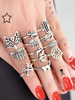 Ring in Silbern 12 Stk Set Chicer Metall für Abend im schicken & modischen Style Ring