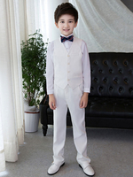 Ring-Träger-Anzüge Hemd Overcoat Weste Hosen Cravat 5 Stück Hochzeit Boy Anzüge