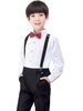 Ring Träger Anzüge Polyester Baumwolle Langarm Hosen Hemd Krawatte Schwarz Wedding Boy Anzüge