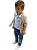 Ringträger Anzüge Polyester Baumwolle Langarm Mantel Mantel Hemd Champagner Wedding Boy Anzüge