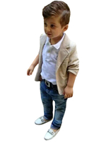 Ringträger Anzüge Polyester Baumwolle Langarm Mantel Mantel Hemd Champagner Wedding Boy Anzüge
