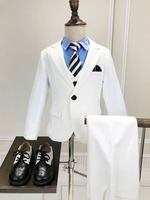 Ringträger Anzüge Polyester Baumwolle Langarm Weste Hose Weiß Wedding Boy Anzüge