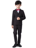Ringträger Anzüge Polyester Baumwolle Langarm Weste Hosen Mantel Mantel Krawatte Hemd Schwarz Formelle Partyanzüge