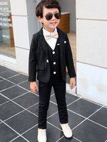 Ringträger passt zu Jungen Hochzeitsoutfit Smoking Schwarz Kinder Abendgarderobe 3-teiliges Set